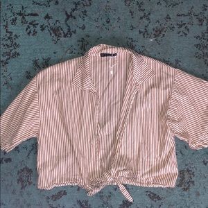 tied cropped shirt